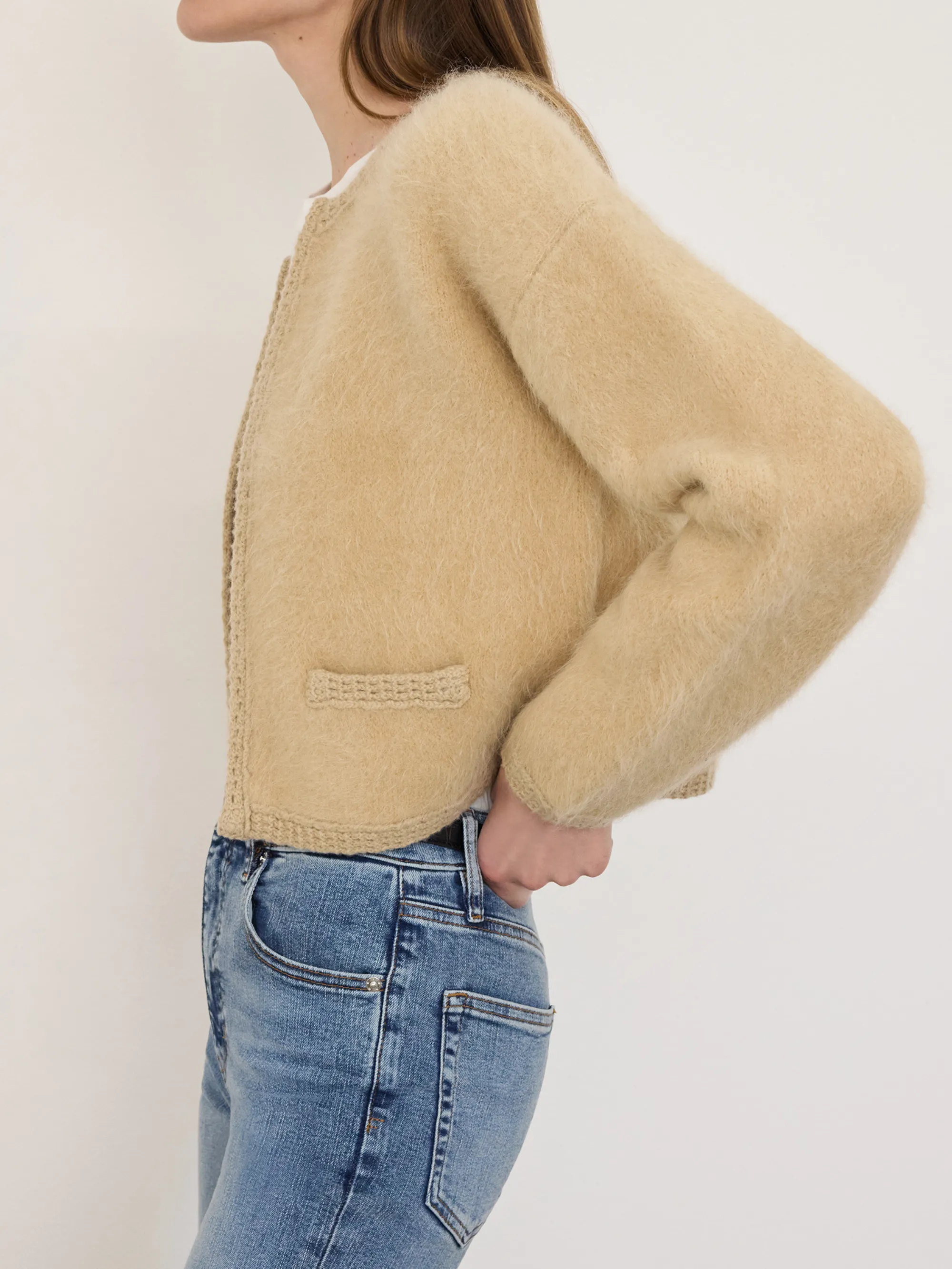 Lofty Crochet Cardi -- Wheat