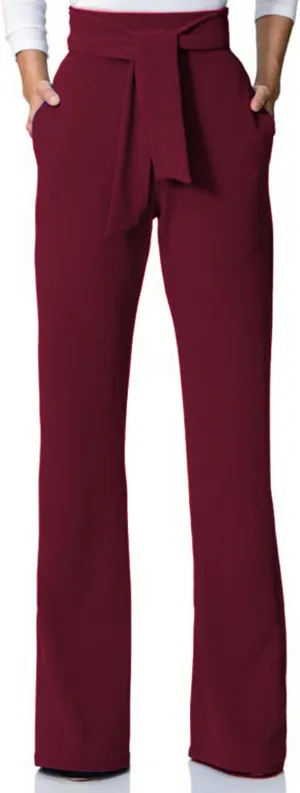 Lucuna Women's Dress Pants High Waisted Wide Leg Work Pants Slacks Office Business Casual Trousers