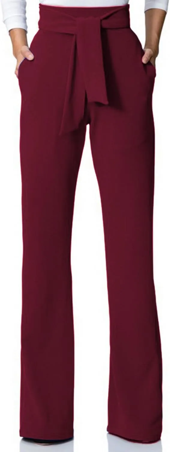 Lucuna Women's Dress Pants High Waisted Wide Leg Work Pants Slacks Office Business Casual Trousers