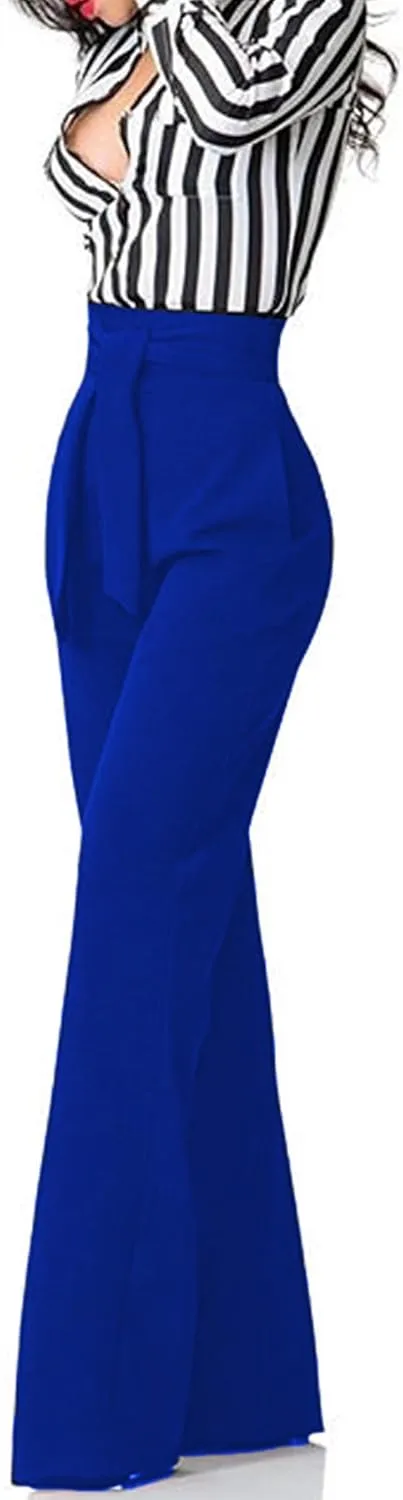 Lucuna Women's Dress Pants High Waisted Wide Leg Work Pants Slacks Office Business Casual Trousers