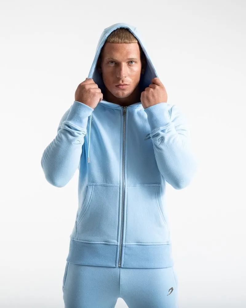 MARCIANO ZIP HOODIE - BABY BLUE