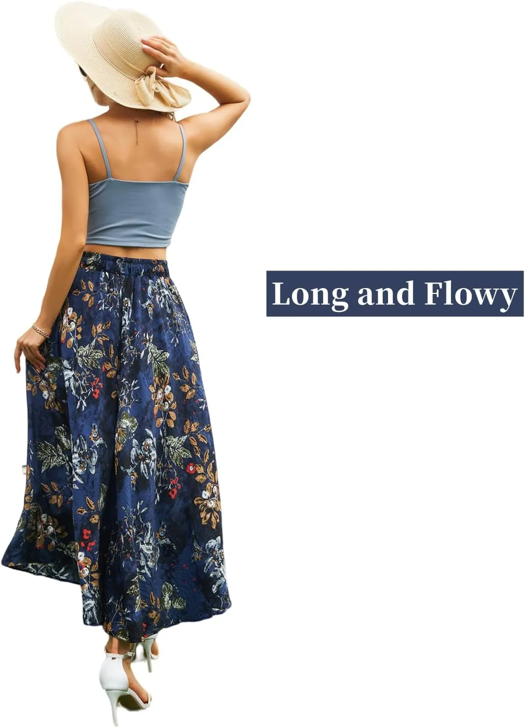 Maxi Skirts for Women with Pockets Long Midi Length Casual Skirt for Beach Party Holiday