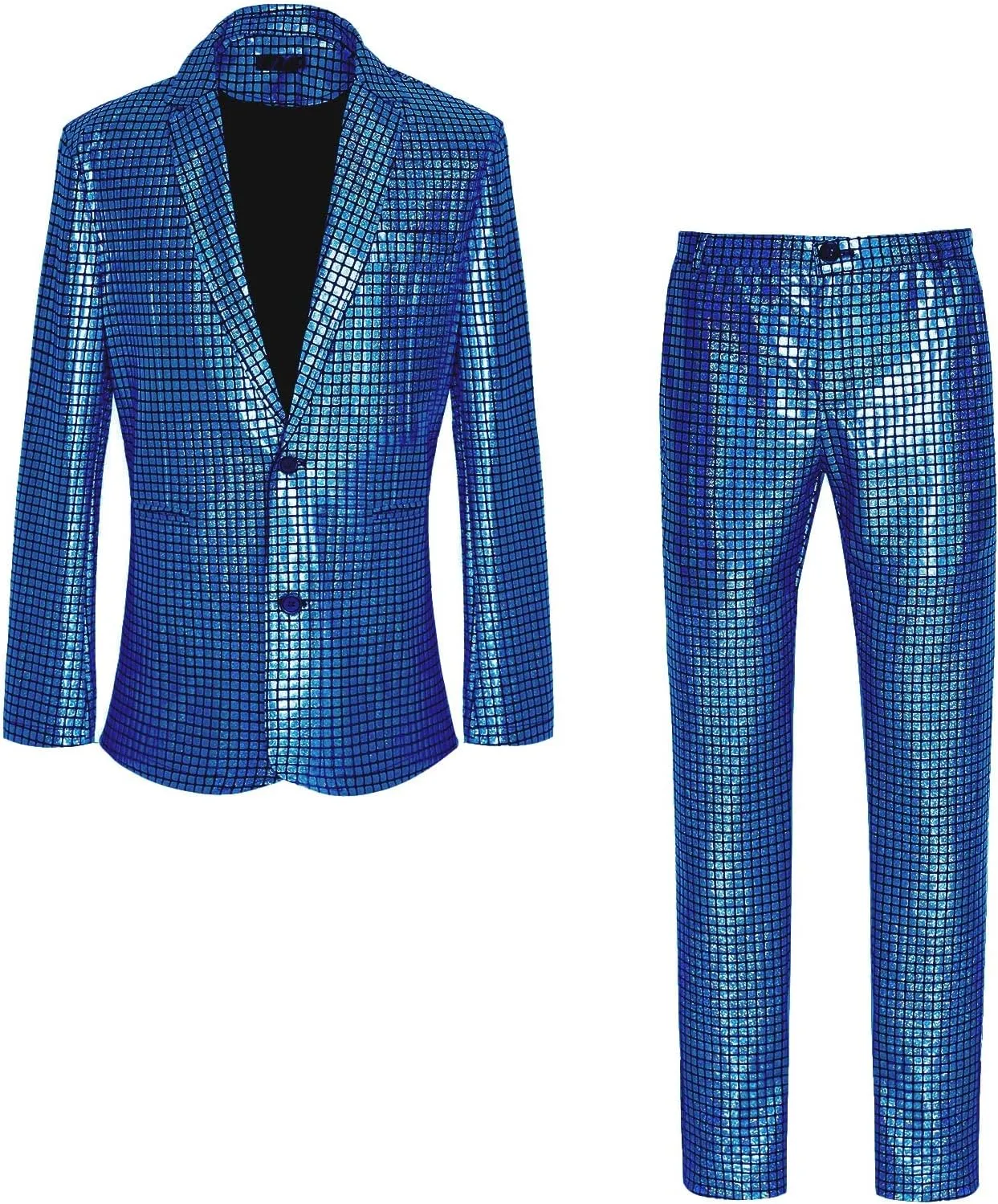Men's 70s Disco Outfit Rainbow Suit Sequin Jacket and Pants Halloween Party Costume