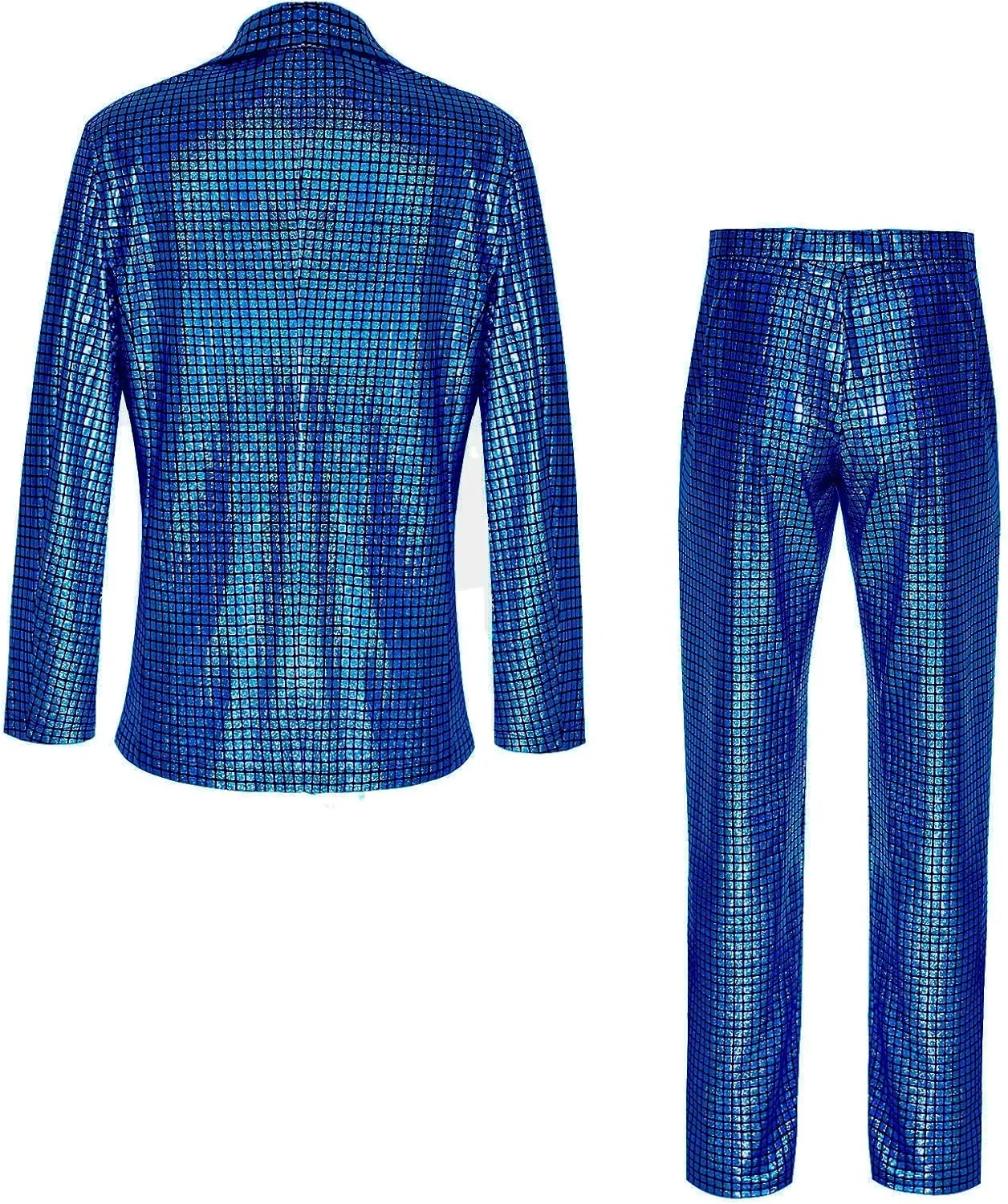 Men's 70s Disco Outfit Rainbow Suit Sequin Jacket and Pants Halloween Party Costume
