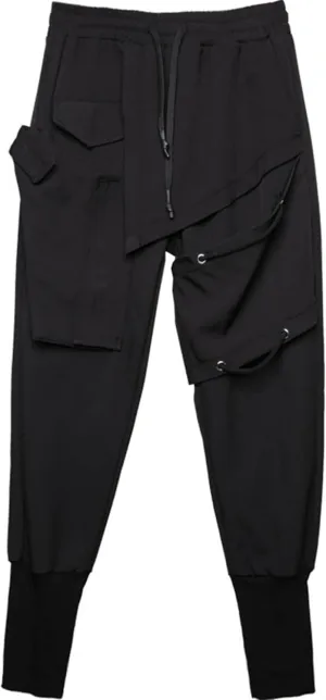 Men's Jogger Pants Punk Cargo Trouser Ankle Casual Harem Pants Hip Hop Tapered Pant Streetwear with Pocket