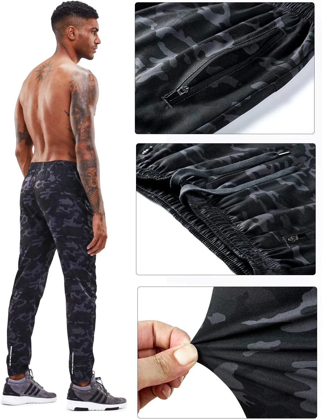 Men's Sweatpants Athletic Jogging Pants Sport Joggers Trousers for Workout,Gym,Running,Training with Zipper Pockets