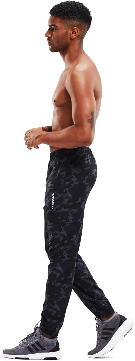 Men's Sweatpants Athletic Jogging Pants Sport Joggers Trousers for Workout,Gym,Running,Training with Zipper Pockets