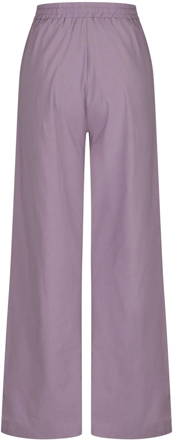 NATHGAM Womens Cotton Linen Pants Summer Dressy Casual Pants Lightweight Outdoor Workout Jogger Pants Baggy Straight Trouser