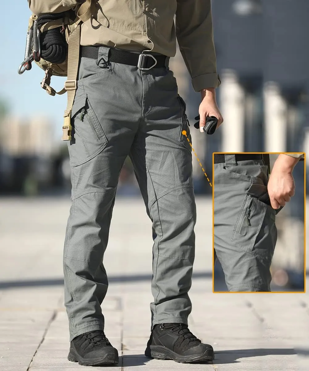 NAVEKULL Men's Military Cargo Tactical Pants Ripstop Lightweight Cotton Stretch Combat Outdoor Hiking Pants