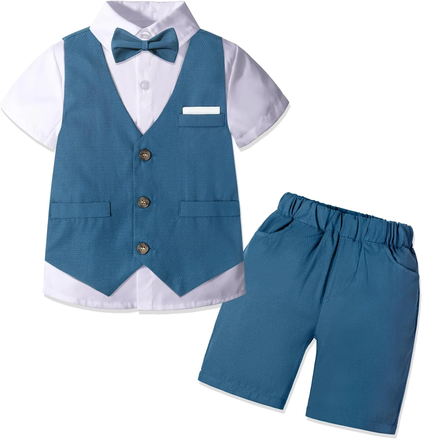 Nwada Boys Suit Toddler Dress Clothes Shirt with Bow Tie, Dress Pants Sets Kids Gentleman Outfit suits