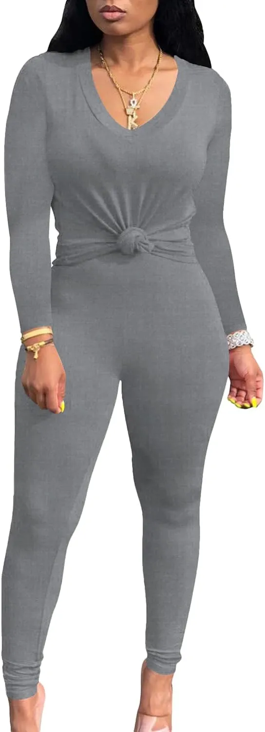 PINSV Women's Tracksuits 2 Piece Outfits Sweatsuit Long Sleeve Top Jogger Legging Pants Sets