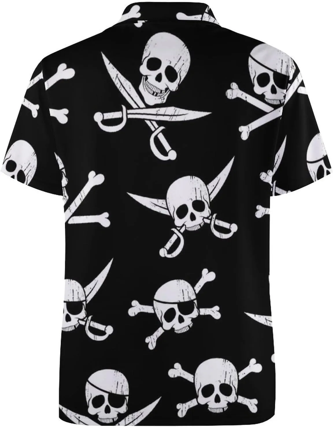 Pirate Pattern Women's Polo Shirts Summer Golf Polo T Shirts 3 Buttons Short Sleeve Tops