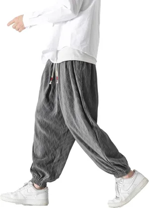 PRIJOUHE Men's Joggers Sweatpants Casual Wide Leg Jogger Pants Lightweight Sweat Pants with Pockets