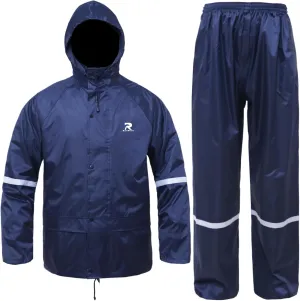 RainRider Rain Suits Safety Rain Jacket with Pants High Visibility Reflective Rain Gear