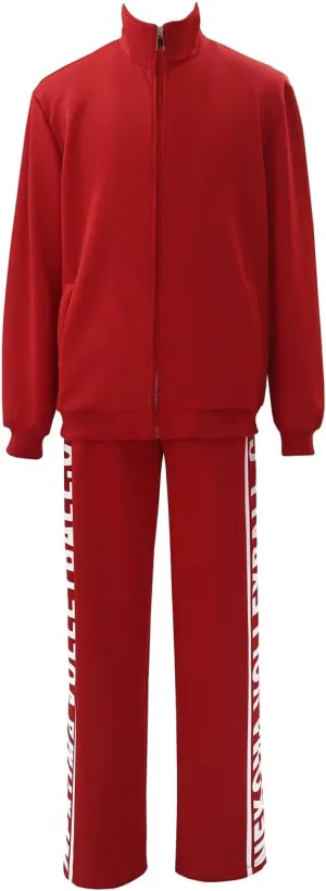 Red High School Uniform Volleyball Jersey Cosplay Sportswear Jacket Coat with Pants