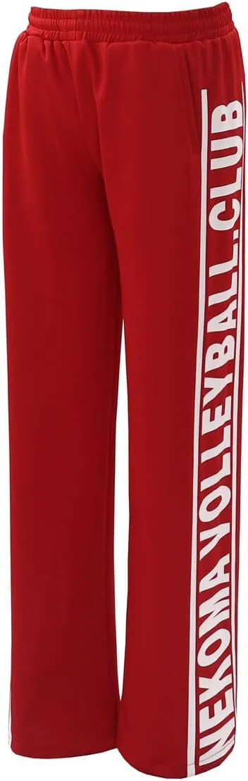 Red High School Uniform Volleyball Jersey Cosplay Sportswear Jacket Coat with Pants