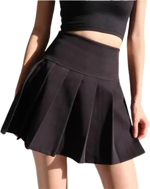 Short Pleated Skirt for Women High Waist Simple All-Match Hotsweet Mini Skirts Female