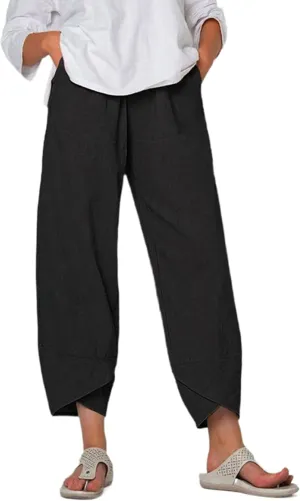 Springrain Women's Capri Pants Casual Summer Cotton Cropped Lounge Pants Trousers