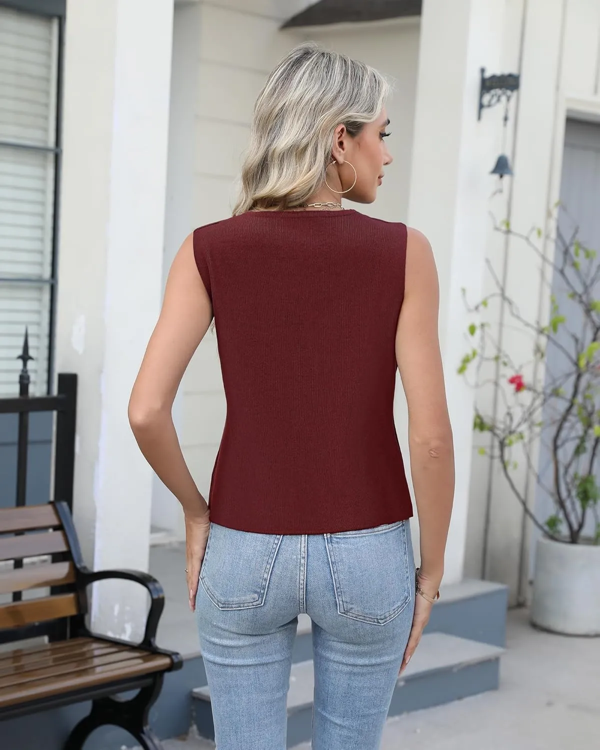 Sweater Vest Women Vest Tops Button Down Sleeveless Cute Vest 2025 Summer Spring Work Business Casual Outfits