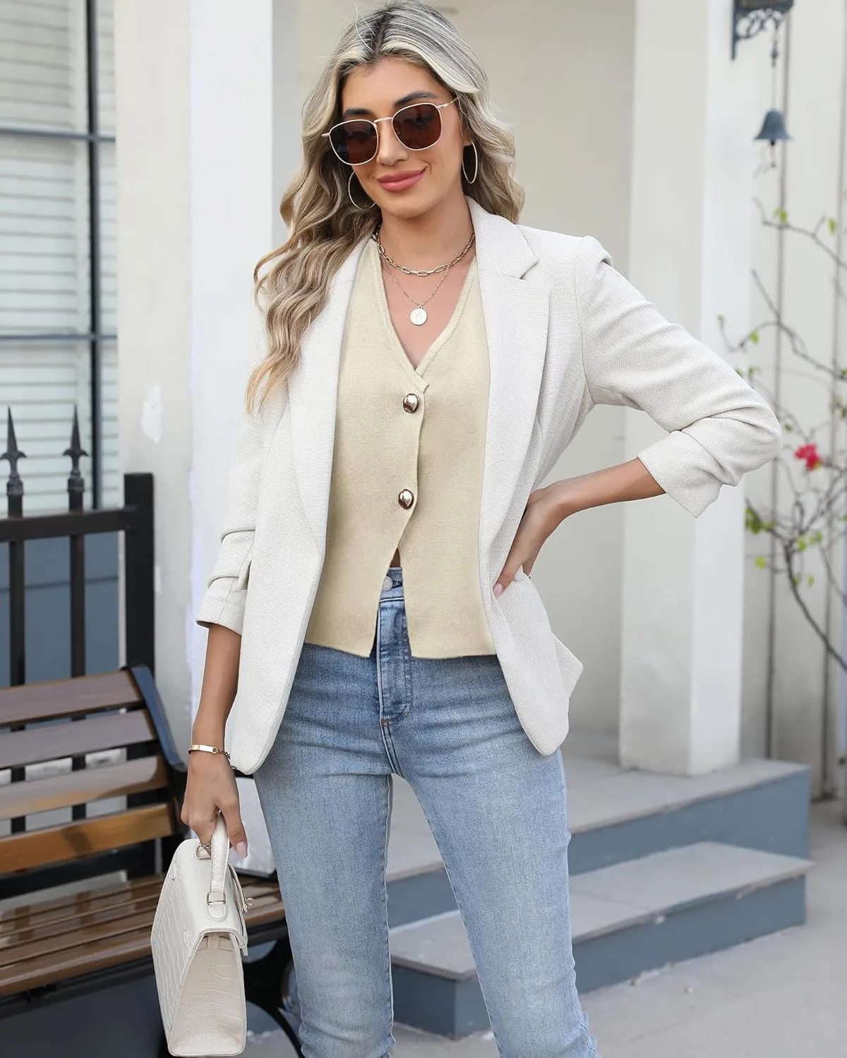 Sweater Vest Women Vest Tops Button Down Sleeveless Cute Vest 2025 Summer Spring Work Business Casual Outfits