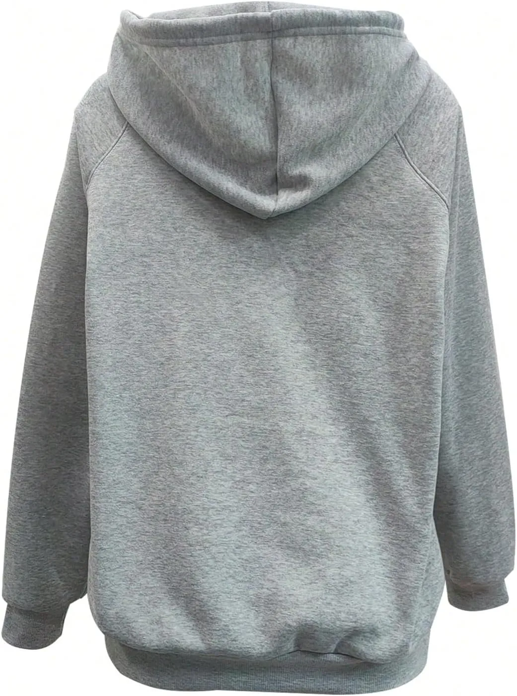 SweatyRocks Women's Half Zip Letter Embroidery Hooded Sweatshirt Oversized Long Sleeve Drawstring Hoodies