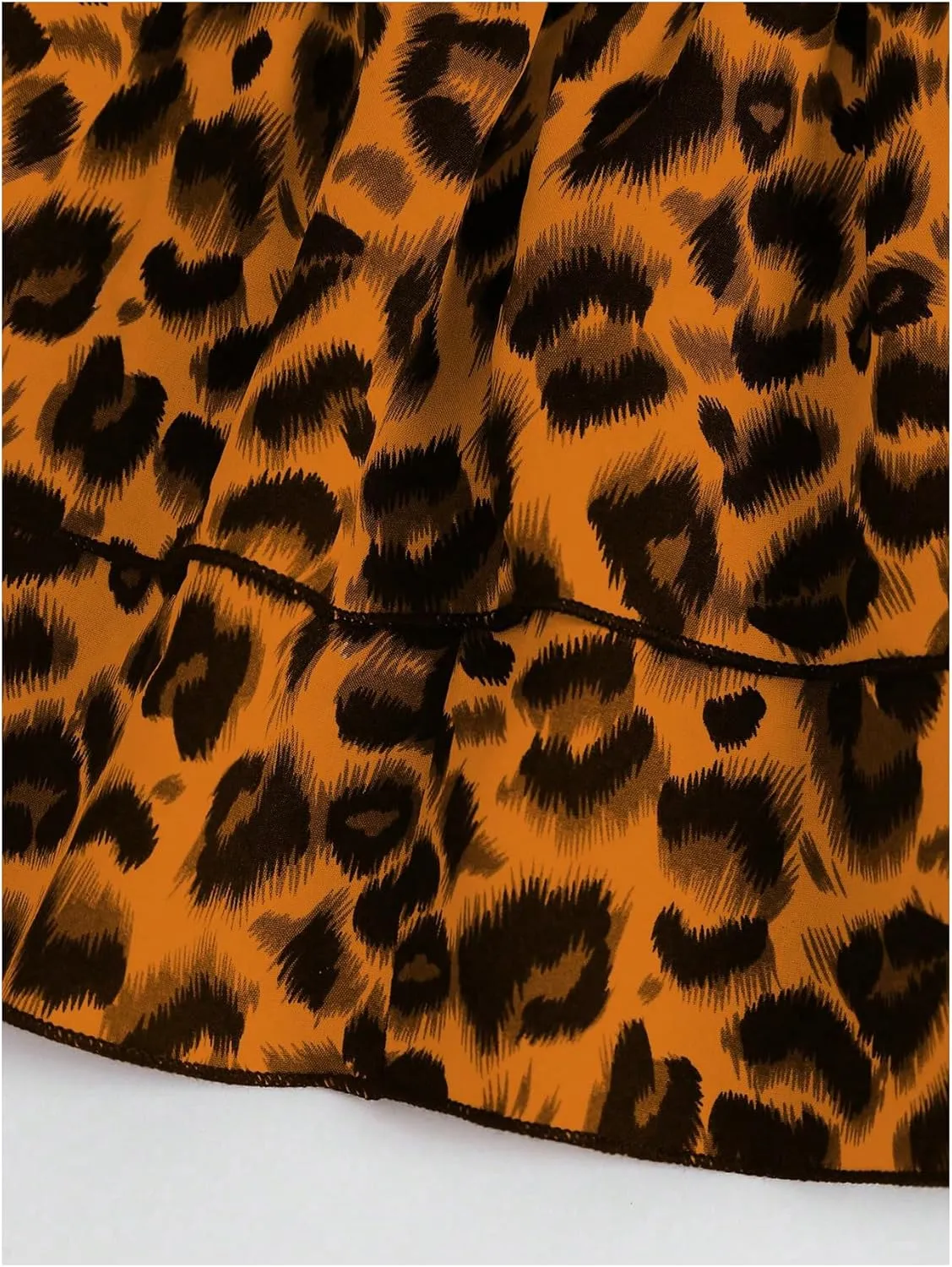 SweatyRocks Women's Y2K Cheetah Print Layered Ruffle Shirred High Waist Leopard Mini Short Skirts