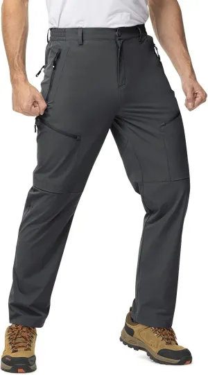 TBMPOY Men's Lightweight Hiking Travel Pants 5 Zip Pockets Stretch Quick Dry Work Pant Cargo Outdoor Camping Fishing