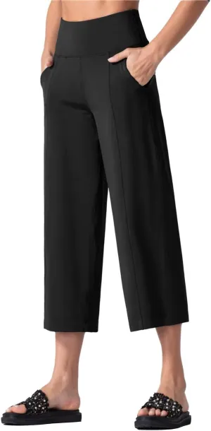 THE GYM PEOPLE Womens' Yoga Pants with Pockets and Tummy Control High Waist in Flare Crop