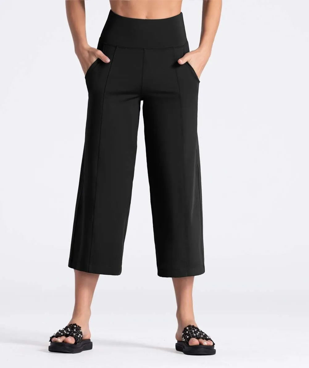 THE GYM PEOPLE Womens' Yoga Pants with Pockets and Tummy Control High Waist in Flare Crop