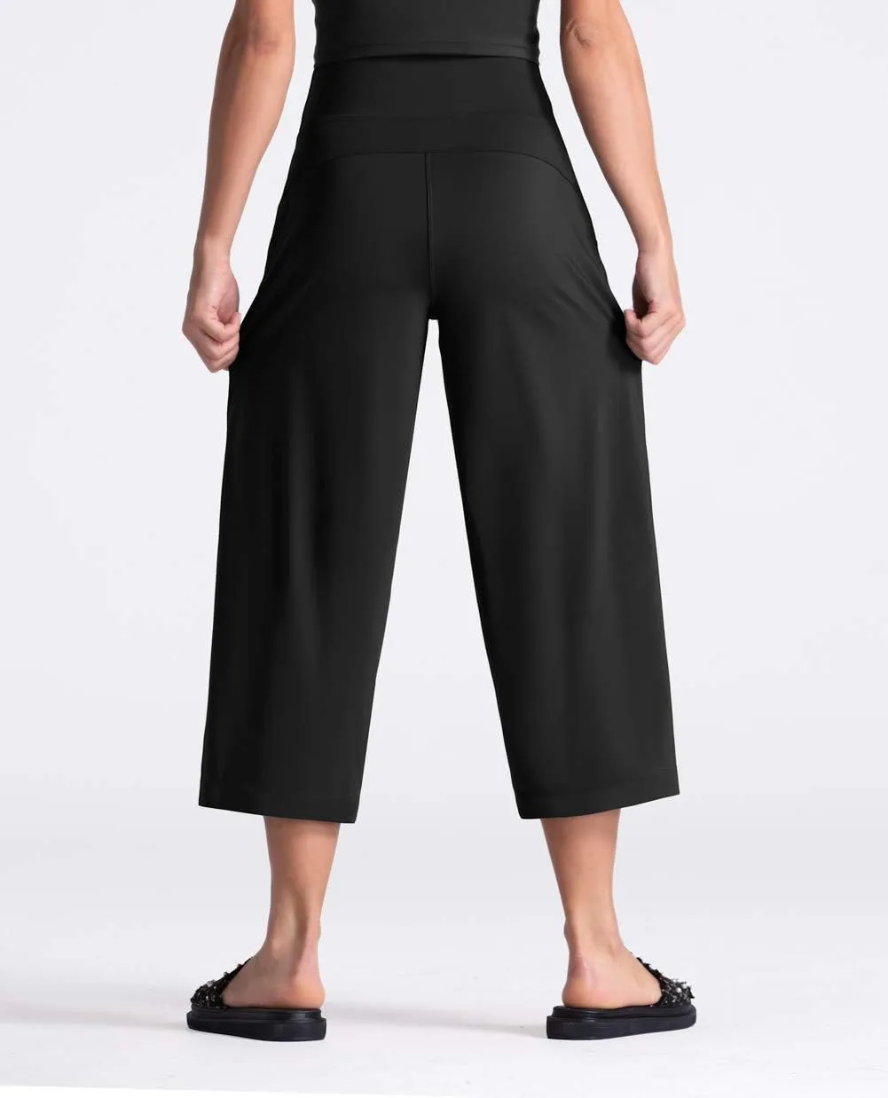 THE GYM PEOPLE Womens' Yoga Pants with Pockets and Tummy Control High Waist in Flare Crop