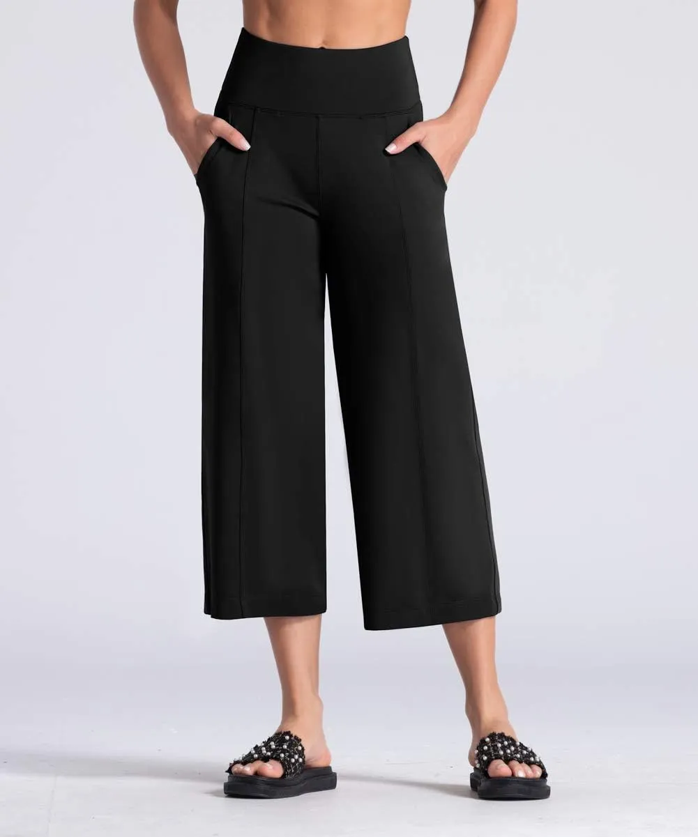 THE GYM PEOPLE Womens' Yoga Pants with Pockets and Tummy Control High Waist in Flare Crop