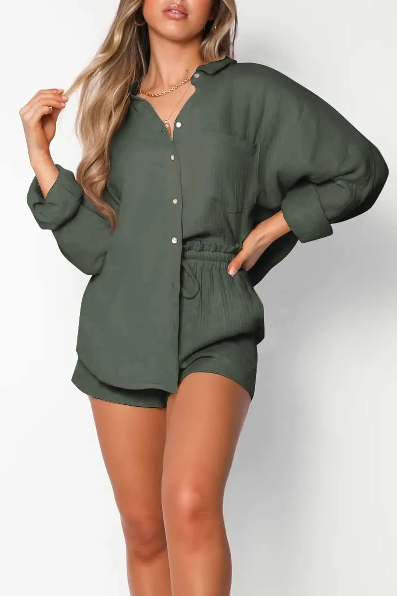 Trendy Queen Two Piece Sets For Women Summer Short Sets Beach Vcation Lounge Pajama 2 Piece Spring Outfits Fashion 2025