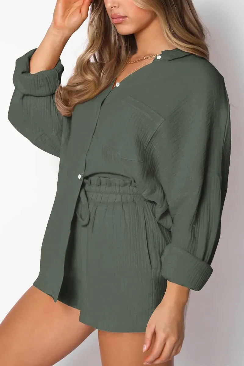 Trendy Queen Two Piece Sets For Women Summer Short Sets Beach Vcation Lounge Pajama 2 Piece Spring Outfits Fashion 2025