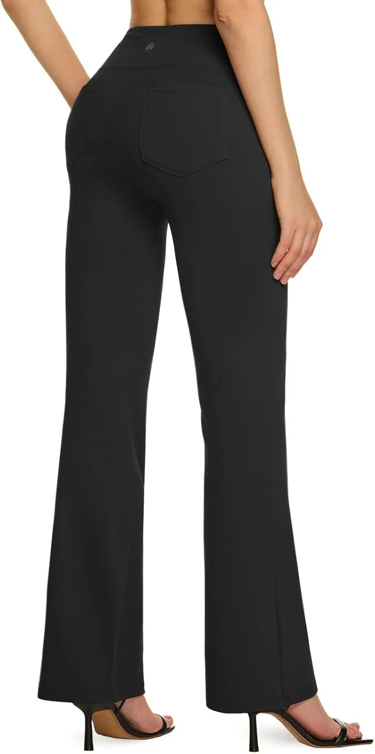 TSLA Women's Yoga & Dress Pants, Office Business Casual Work Slacks, Stretch Straight Leg/Bootcut Pants with 4 Pockets