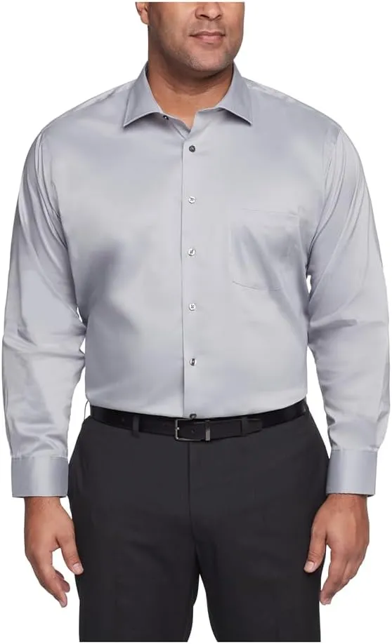 Van Heusen Men's Big Fit Dress Shirt Ultra Wrinkle Free Flex Collar Stretch (Big and Tall)