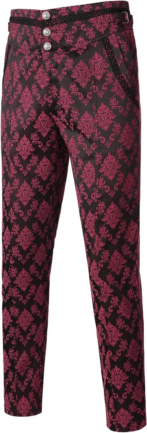 VATPAVE Mens Gothic Pants Cosplay Costume Trousers Steampunk Victorian Pants