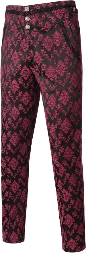 VATPAVE Mens Gothic Pants Cosplay Costume Trousers Steampunk Victorian Pants