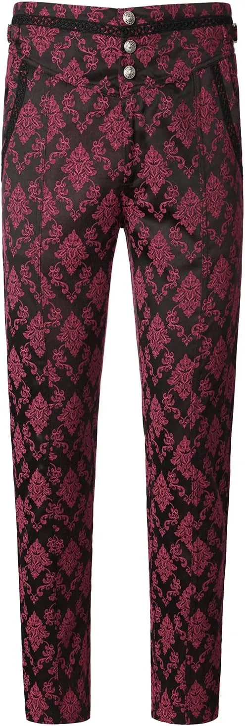 VATPAVE Mens Gothic Pants Cosplay Costume Trousers Steampunk Victorian Pants