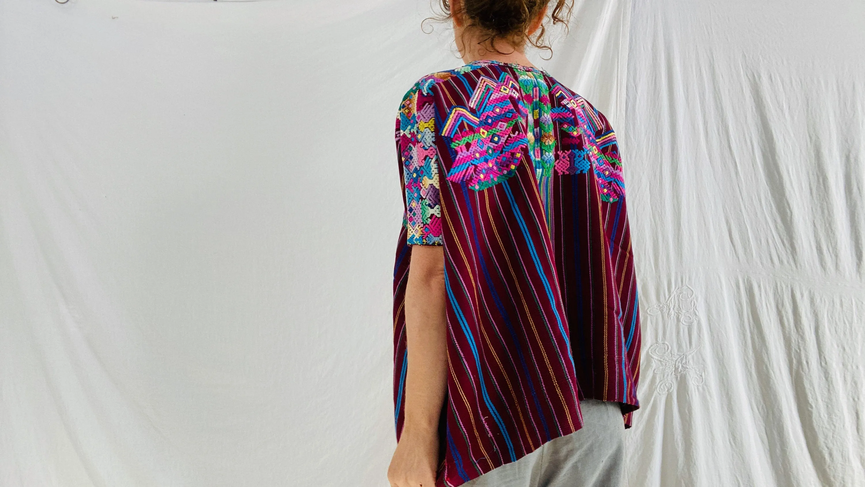 Vintage Guatemala Huipil. Xenacoj. Hand-Woven & Embroidered