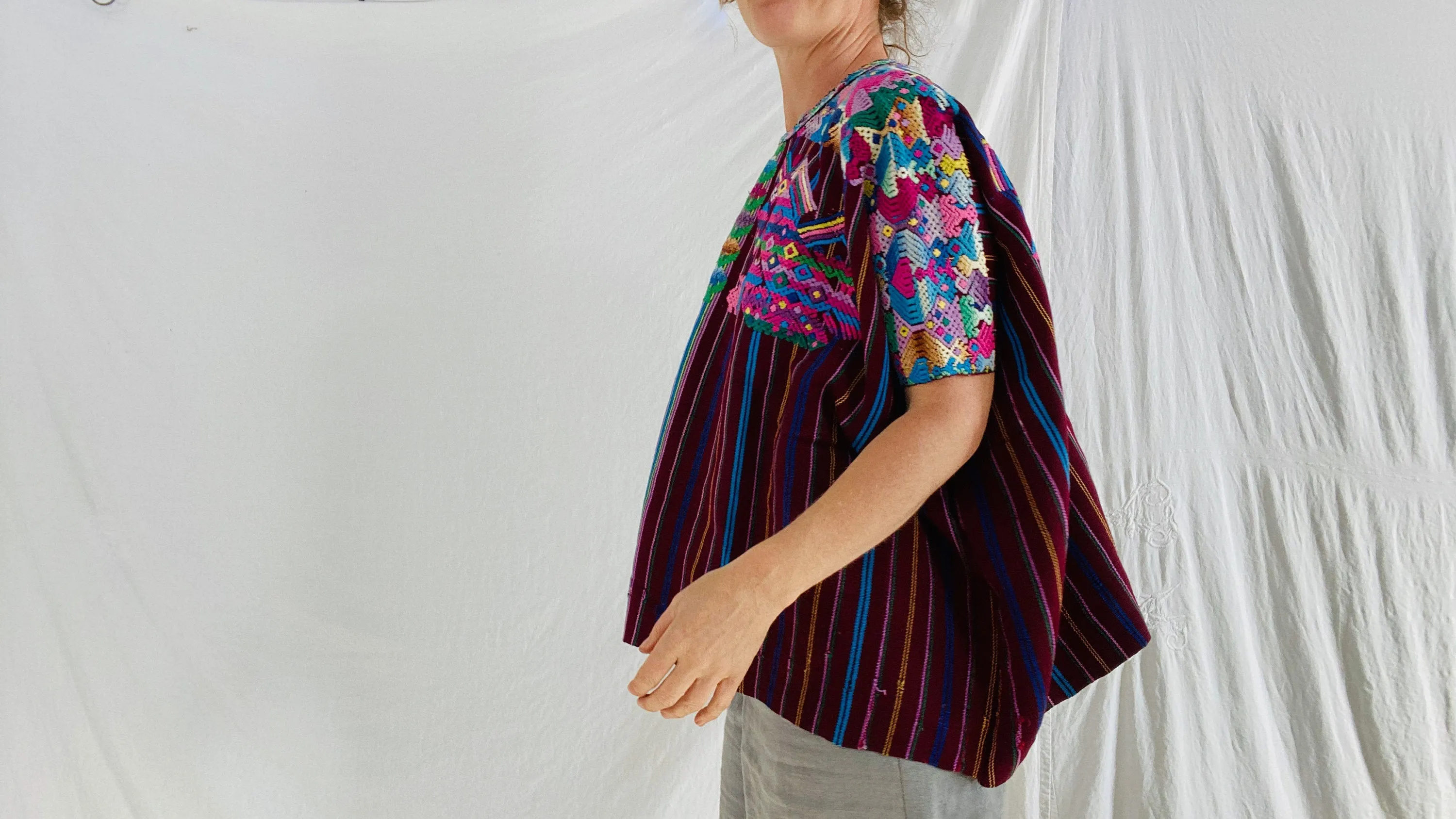 Vintage Guatemala Huipil. Xenacoj. Hand-Woven & Embroidered