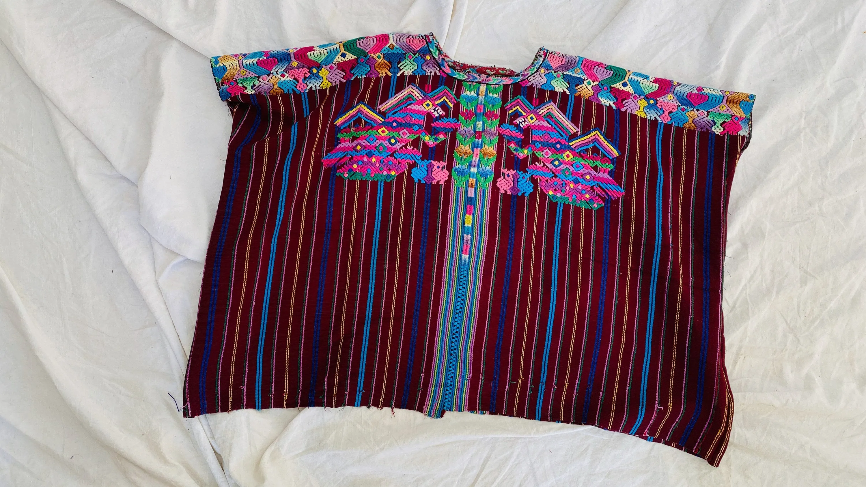 Vintage Guatemala Huipil. Xenacoj. Hand-Woven & Embroidered