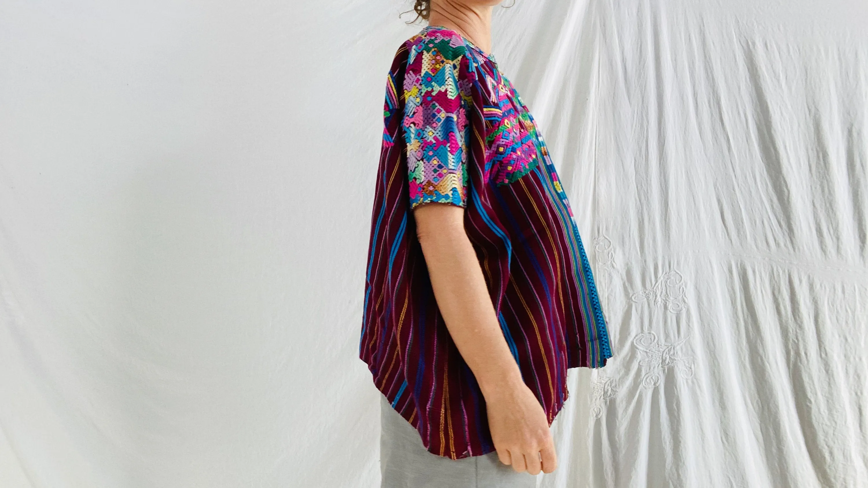Vintage Guatemala Huipil. Xenacoj. Hand-Woven & Embroidered