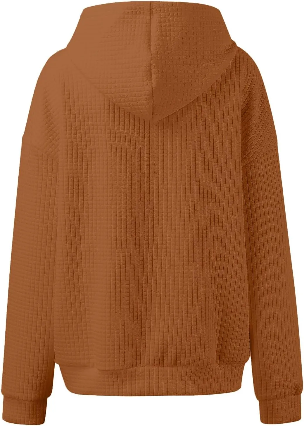 Waffle Knit Oversized Hoodies for Women with Pocket - Fall Sweatshirt 2024