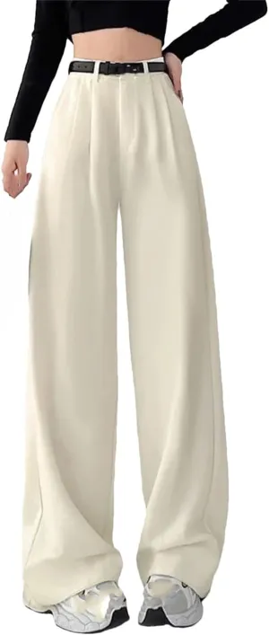Woman's Vintage Baggy Suit Pants Classic Fashion Office Oversized High Waist Trousers Elegant Pants