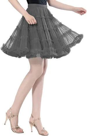 Women Dance Party High Waisted Ruffles Tulle Half Skirt Holiday Party Costume Tutu Ballet Skirts Skirt Plus Size