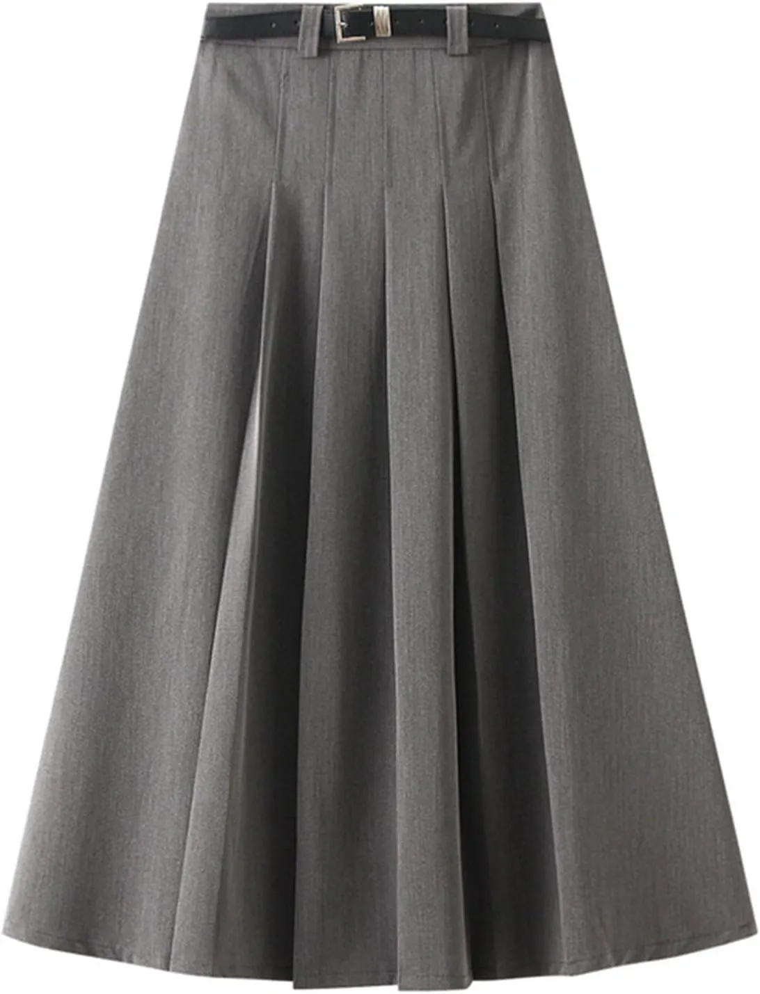 Women Fashion Casual Mid Length Suit Skirt A Line High Waisted Pleated Skirt Daily Costume Half Suit Skirt for