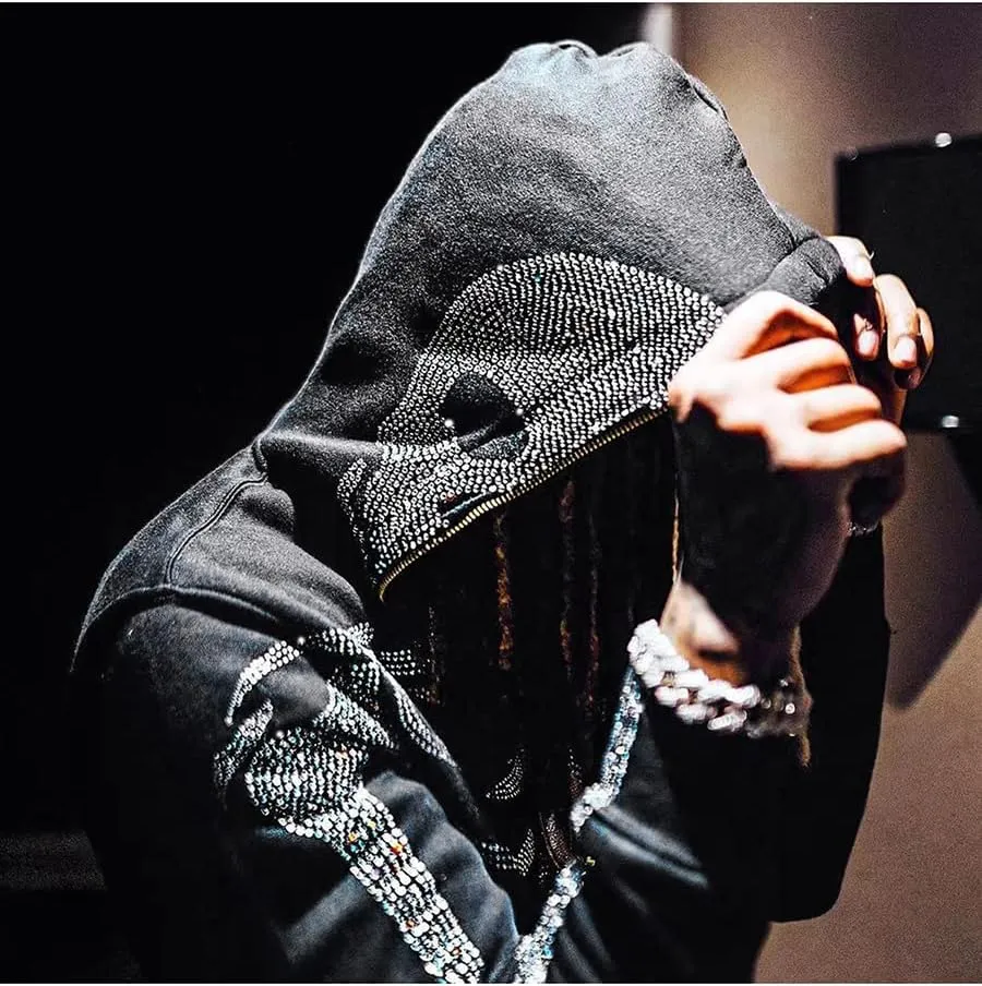 Women Men Oversized Y2K Zip Up Sweatshirt Hoodie Jacket Halloween Skeleton Print Coat Aesthetic Streetwear Top