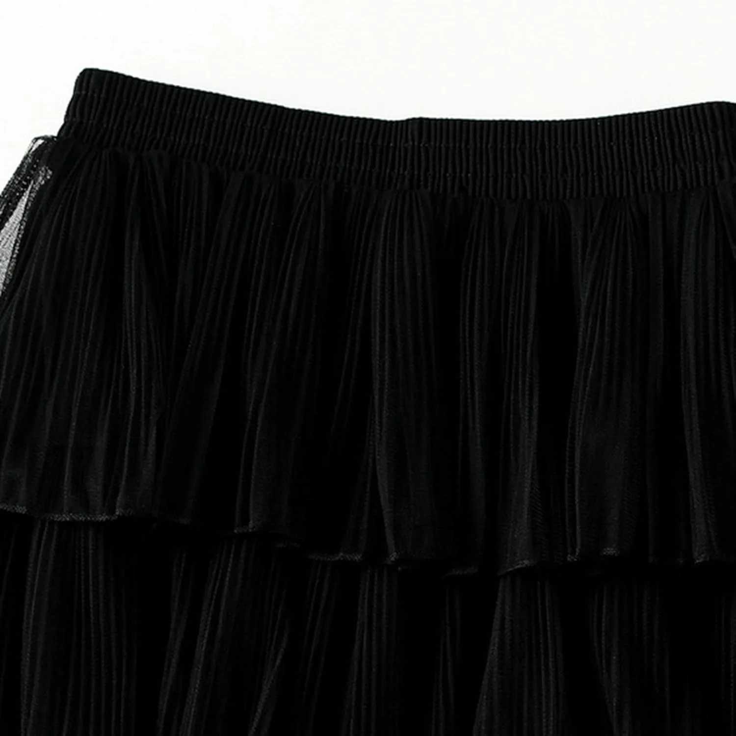 Women Mid Length Skirt Dance Party A Line High Waisted Tulle Tiered Skirt Holiday Party Little Girls Leather