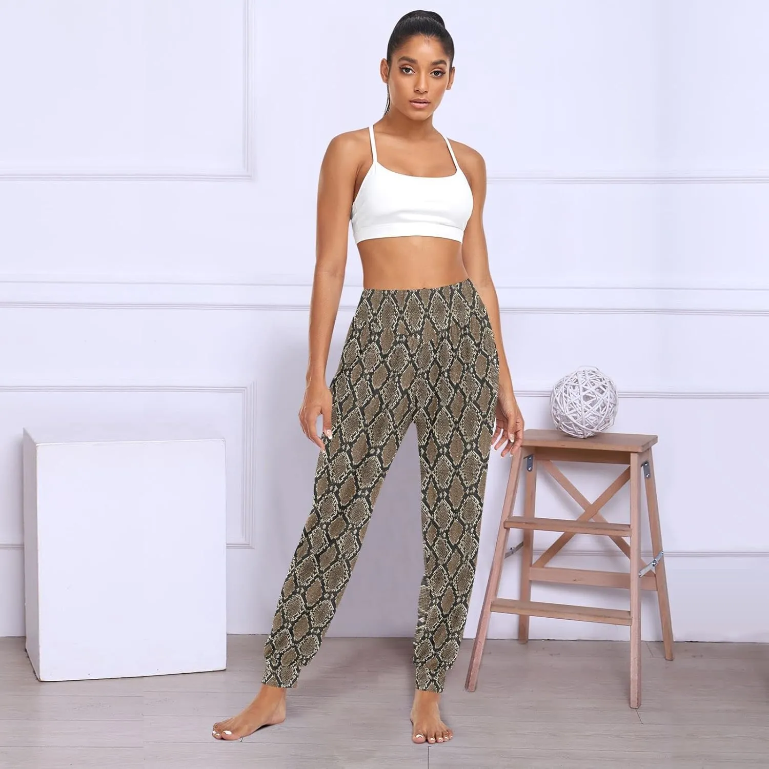 Women Yoga Pants High Waisted Stretch Loose Boho Trousers Sports Dance Harem Pants