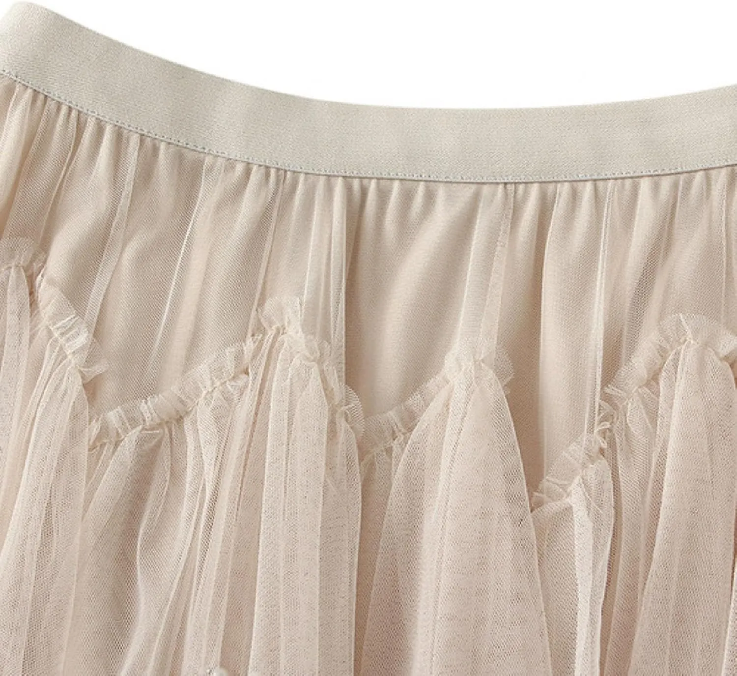 Women's A Line Tulle Party Dinner Tutu Skirt Brown Stretchy High Waisted Flared Skirt Girls Dark Skirt